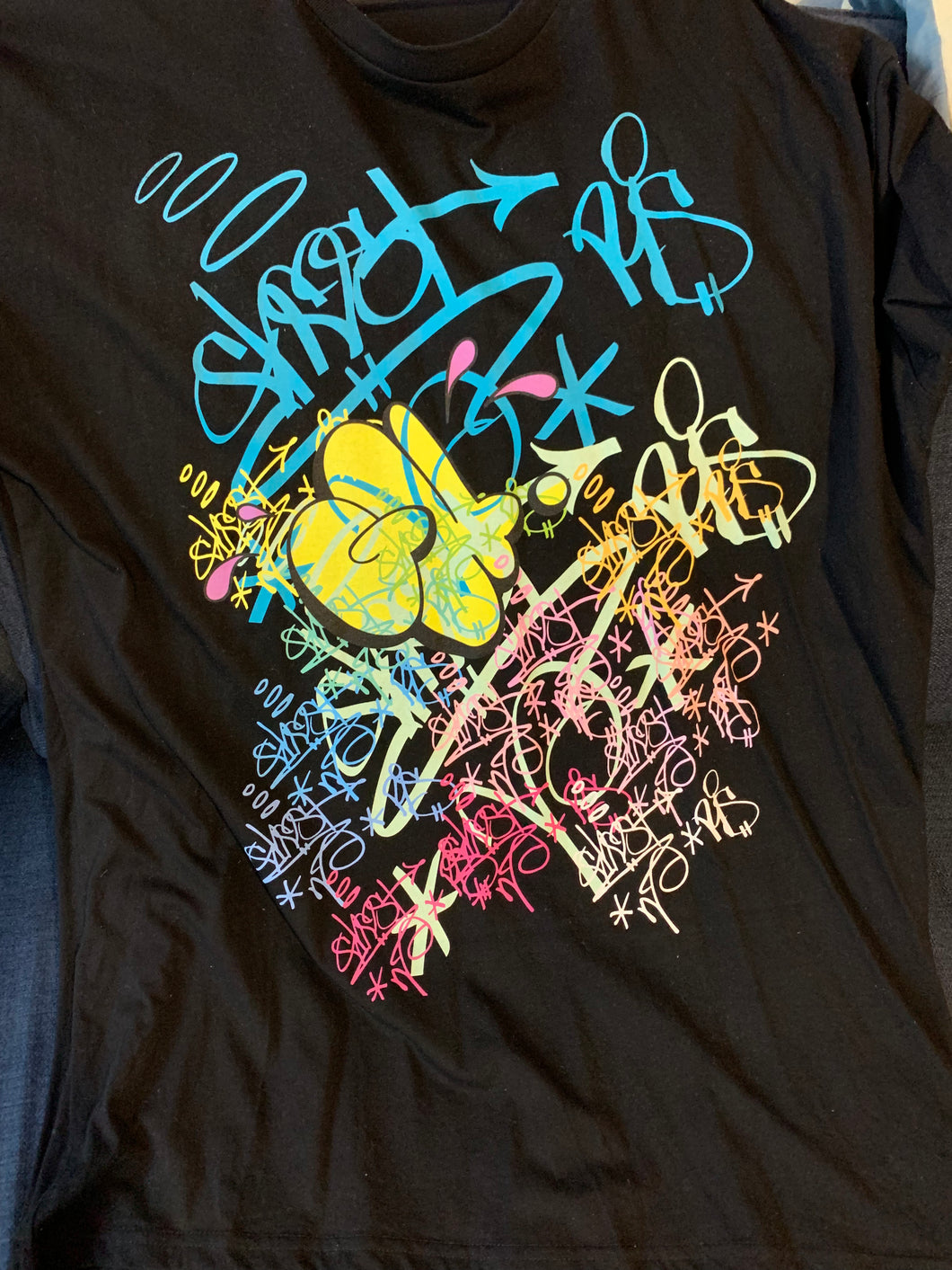 GHOST MULTI-TAG COTTON T-SHIRT (BLACK)