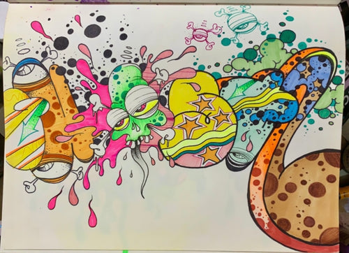 2025 GHOST 8 1/2 X 11 BLACKBOOK DRAWING # 10