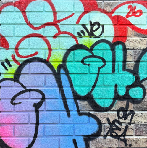 GHOST & GIZ THROW SERIES ON FAUX BRICK # 7