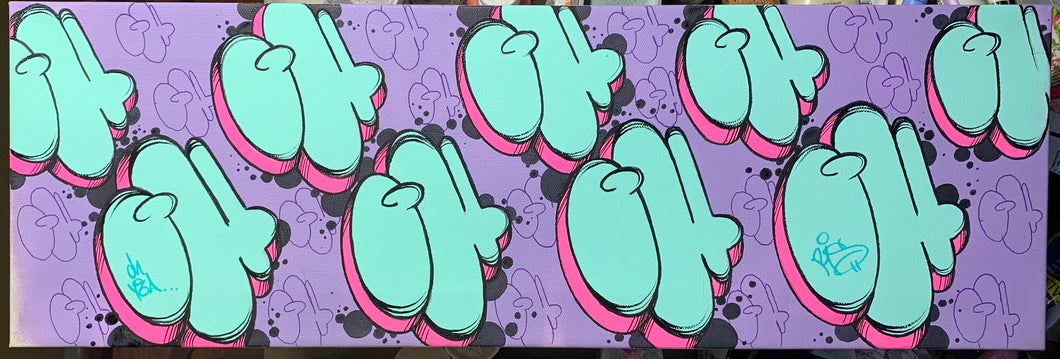 2025 GHOST 8 X 24 “GH” THROW PAINTING ON CANVAS # 2