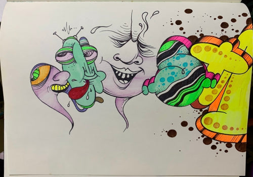 2025 GHOST 8 1/2 X 11 BLACKBOOK DRAWING # 4