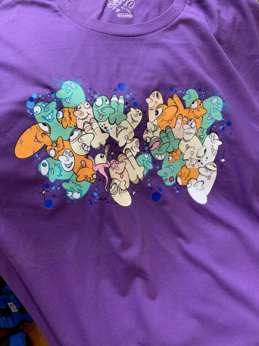 GHOST MULTI-THROW COTTON T-SHIRT (PURPLE)